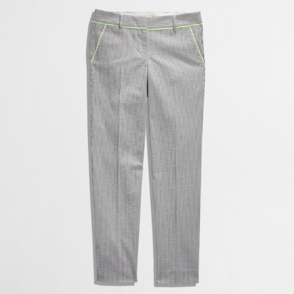 NWT J Crew Skimmer Pant in Neon Tipped Seersucker